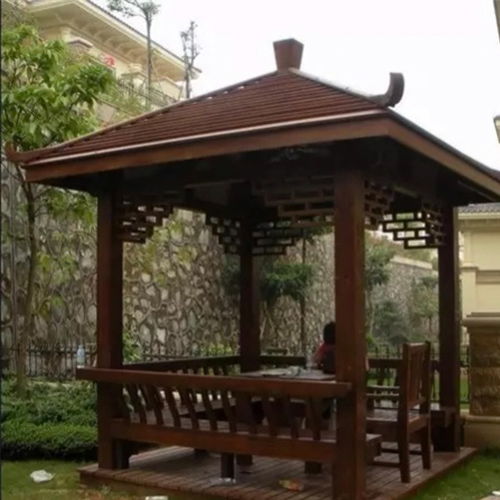 六角防腐木涼亭建設(shè)工程 盈江六角防腐木涼亭 木藝魂防腐木涼亭